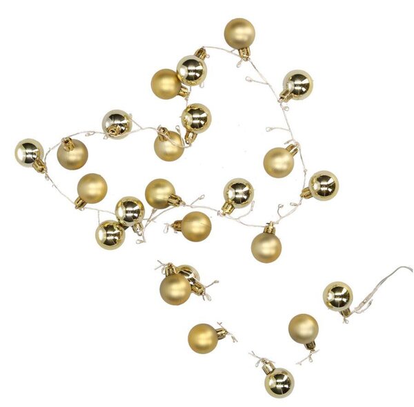 Luce filo sfera oro 48 led bianco caldo alimentazione fissa cm Ø4x120