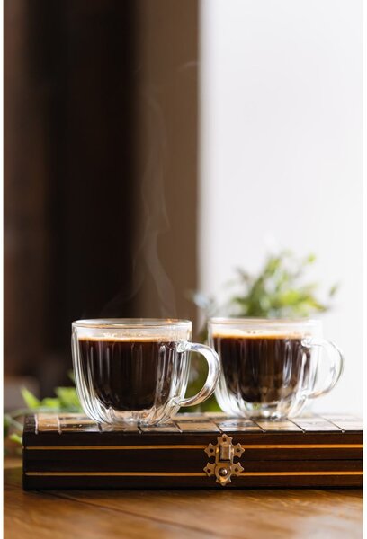 Tazzine in set per cappuccino in vetro 2 pz 350 ml Tulip – Vialli Design