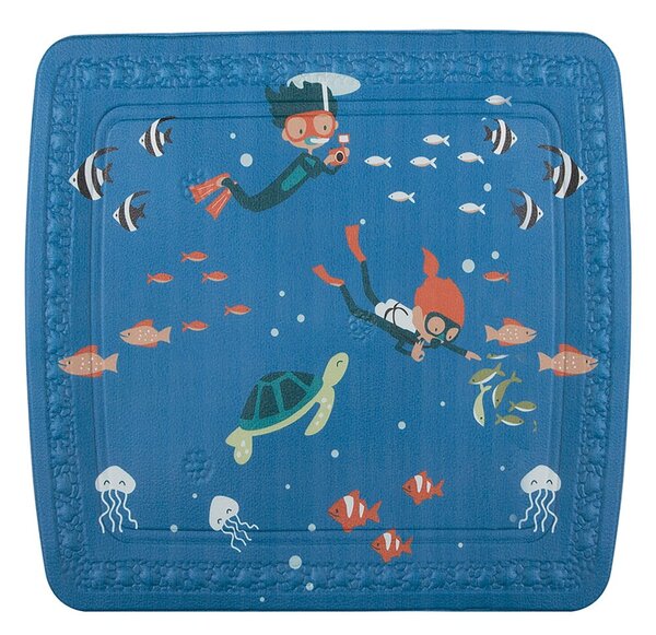 Tappetino antiscivolo per bambini per la doccia 55x55 cm Scuba Diver – Spirella