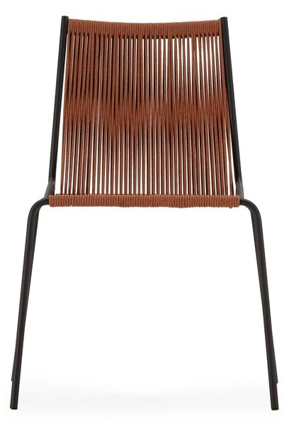 Sedie da pranzo in set color terracotta in metallo impilabili 2 pz Emily – Marckeric