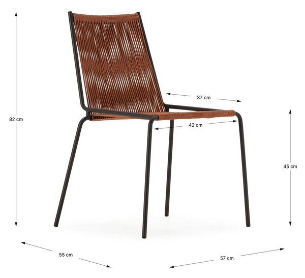 Sedie da pranzo in set color terracotta in metallo impilabili 2 pz Emily – Marckeric