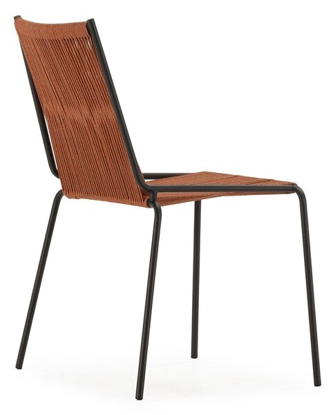 Sedie da pranzo in set color terracotta in metallo impilabili 2 pz Emily – Marckeric