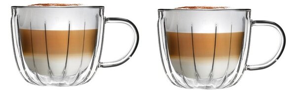 Tazzine in set per cappuccino in vetro 2 pz 350 ml Tulip – Vialli Design