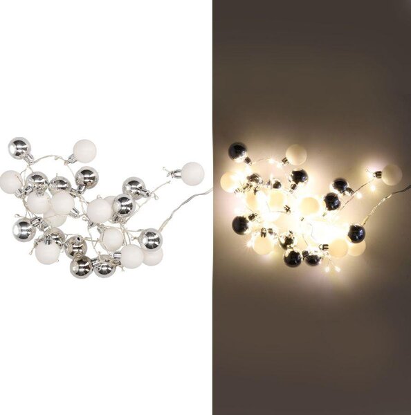 Luce filo sfera bianco 48 led bianco caldo alimentazione fissa cm Ø4x120