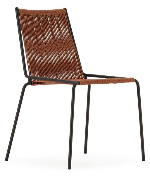 Sedie da pranzo in set color terracotta in metallo impilabili 2 pz Emily – Marckeric