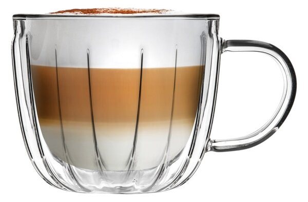 Tazzine in set per cappuccino in vetro 2 pz 350 ml Tulip – Vialli Design