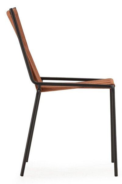 Sedie da pranzo in set color terracotta in metallo impilabili 2 pz Emily – Marckeric