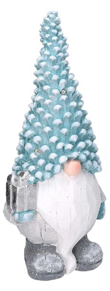 Gnomo resina azzurro con led cm 21,5x16,5xh47