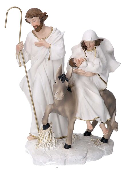 Natività resina bianco cm 12x12xh21