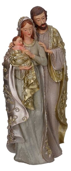 Natività resina oro e bianco cm 15x10,5xh31,5