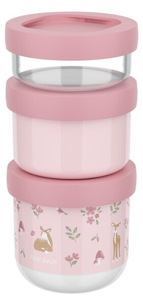 Portapranzo per bambini rosa chiaro in plastica 3 pz Fairy Garden by Little Dutch – Mepal