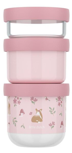 Portapranzo per bambini rosa chiaro in plastica 3 pz Fairy Garden by Little Dutch – Mepal