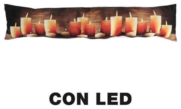 Para spifferi tessuto candele led marrone cm 20x90