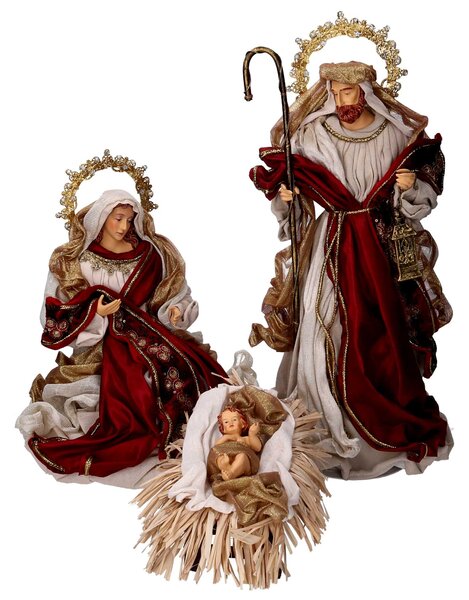 Natività tessuto bordeaux cm xh46