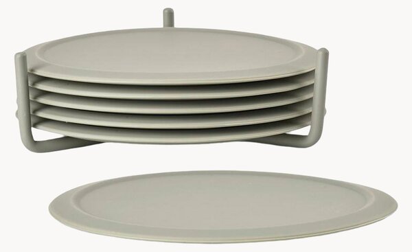 Set di sottobicchieri in silicone con portasottobicchieri Singles 7 pz