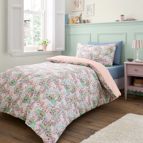 Set copripiumino e federa da bambini in cotone per letto singolo 135x200 cm Meadow Bunnies – Belle & Boo