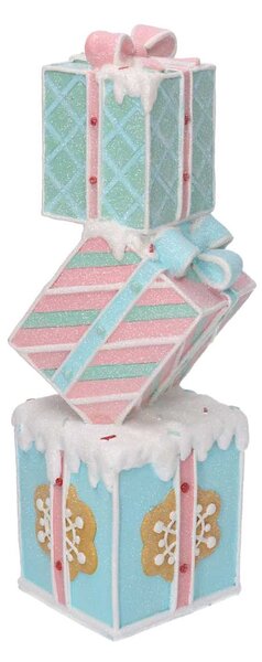 Pacco regalo resina rosa e azzurro cm 15x14xh36