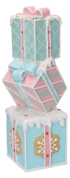 Pacco regalo resina rosa e azzurro cm 15x14xh36