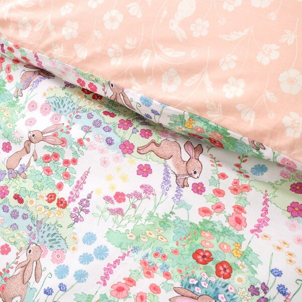 Set copripiumino e federa da bambini in cotone per letto singolo 135x200 cm Meadow Bunnies – Belle & Boo