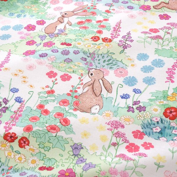 Set copripiumino e federa da bambini in cotone per letto singolo 135x200 cm Meadow Bunnies – Belle & Boo