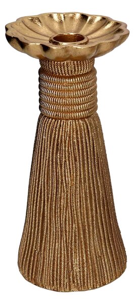 Portacandele resina nappina oro cm Ø10xh20,5