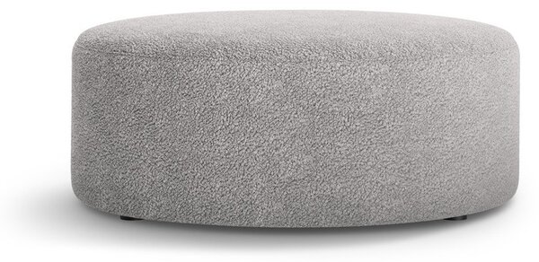 Poggiapiedi grigio chiaro con rivestimento in bouclé Dia – Micadoni