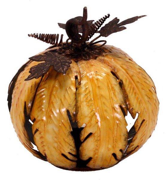 Portacandele metallo zucca 1p Ø16,5xh18,5