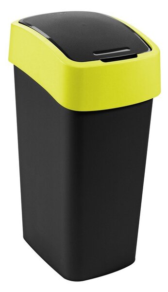 Cestino per la spazzatura giallo/nero in plastica per raccolta differenziata 45 l Flip Bin – Curver