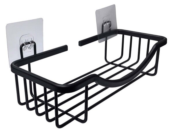 Mensola da bagno senza foratura nera opaca in alluminio Filaire Aluminium – douceur d'intérieur