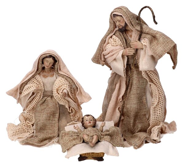 Natività tessuto set 9pz beige cm xh25,5