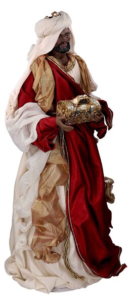 Natività tessuto bordeaux con re magi cm xh81