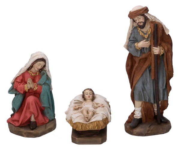 Natività resina set 11pz verde e rosso cm xh20