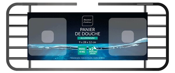 Mensola da bagno senza foratura nera opaca in alluminio Filaire Aluminium – douceur d'intérieur