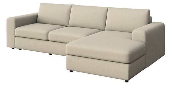 Divano angolare beige (con penisola a destra e chaise lounge) Baga – Rodier