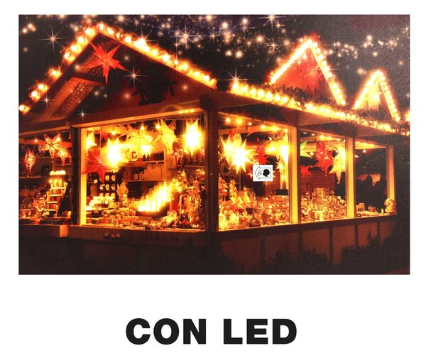 Quadro con led legno multicolor rettangolare cm 60x40xh1,8