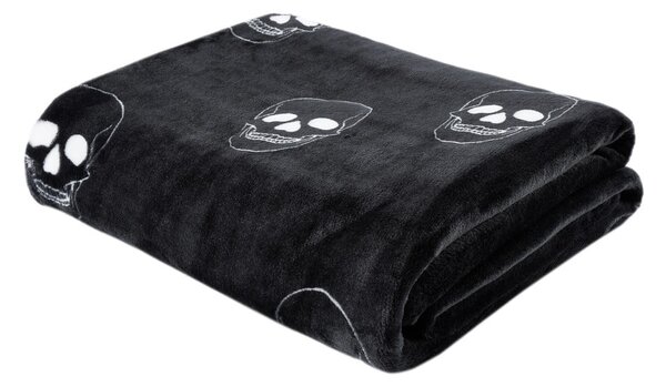Coperta per bambini grigio scuro in micropile 130x170 cm Skulls – Catherine Lansfield