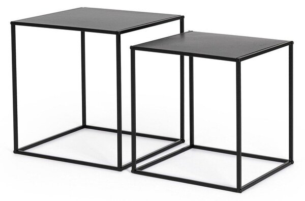 Set di tavolini da salotto neri in metallo 2 pz 38x38 cm Alrik – Yes Everyday