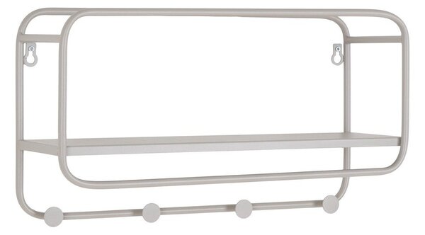 Appendiabiti da parete in metallo grigio chiaro con ripiano Feira - House Nordic