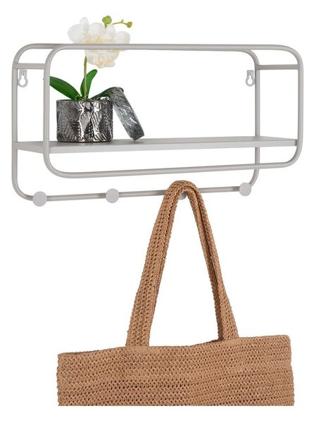 Appendiabiti da parete in metallo grigio chiaro con ripiano Feira - House Nordic