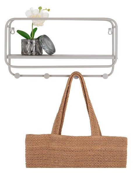 Appendiabiti da parete in metallo grigio chiaro con ripiano Feira - House Nordic