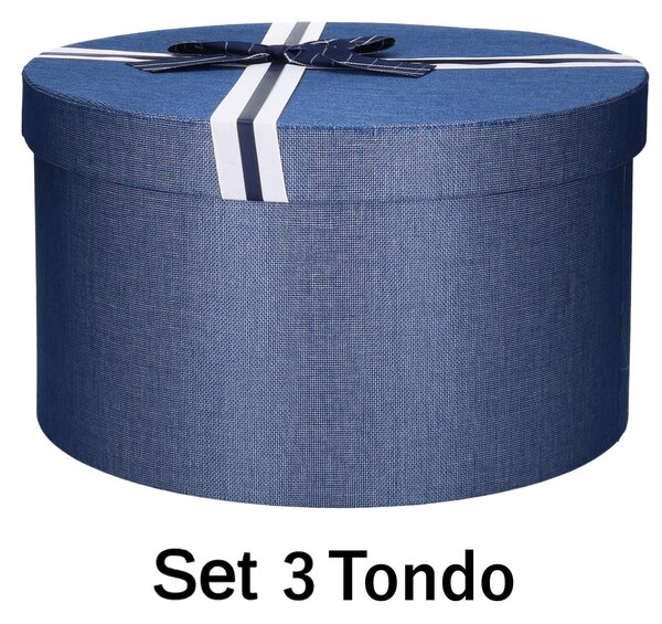Set 3 Scatole in cartone rotonde