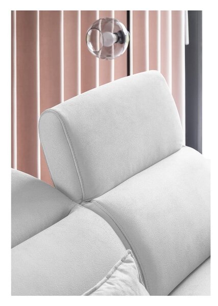 Divano angolare bianco allungabile/con contenitore (con penisola a sinistra/a L) e rivestimento in velluto Noble – ELTAP