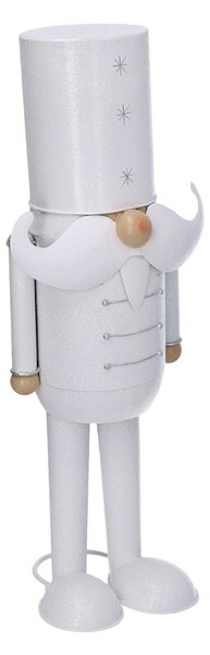 Soldatino Schiaccianoci in metallo bianco cm 15x12xh39