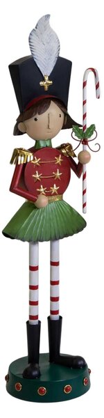 Statua metallo bambina rosso cm 31,7x26,7xh104,7
