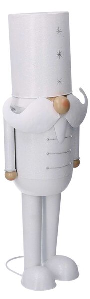 Soldatino Schiaccianoci in metallo bianco cm 22x16,5xh55