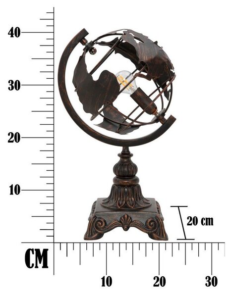 Lampada da tavolo nera con paralume in metallo (altezza totale 40 cm) World Industry – Mauro Ferretti