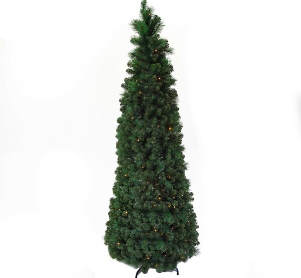 Albero di Natale Artificiale Pieghevole 180 cm 793 Rami con Luci LED Verde