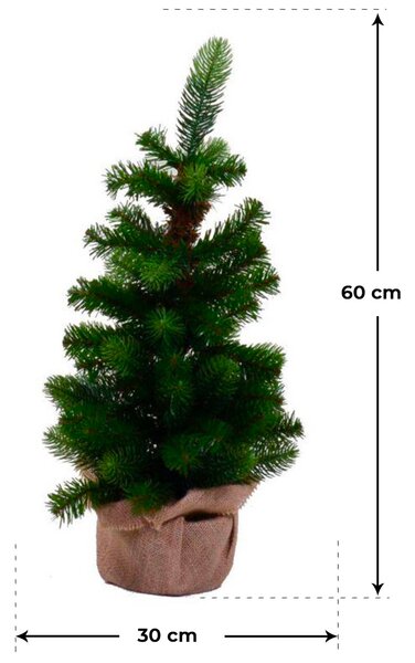 Mini Albero di Natale Artificiale 60 cm 68 Rami Adamello Verde