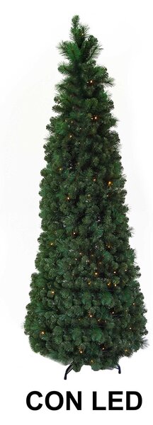 Albero di Natale Artificiale Pieghevole 180 cm 793 Rami con Luci LED Verde