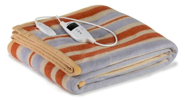 Coperta Elettrica Elettrocoperta Singola in Misto Lana Righe